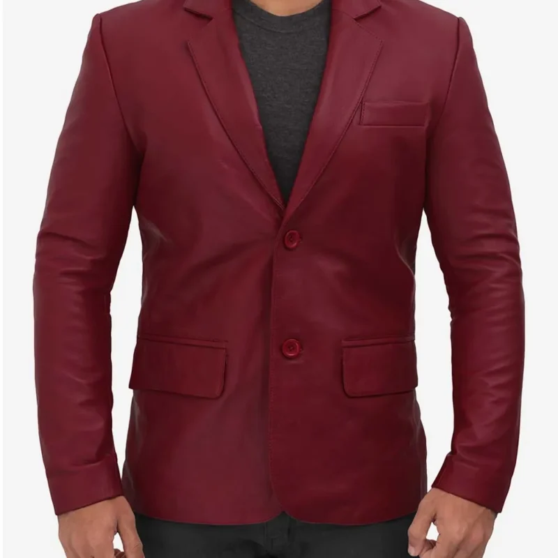 Mens-Maroon-Leather-Blazer-and-Leather-Sport-Coat