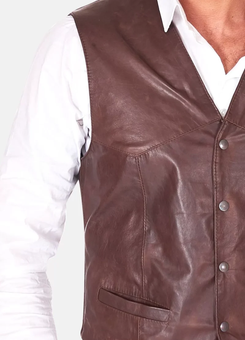 Mens-Vintage-Dark-Brown-Leather-Vest