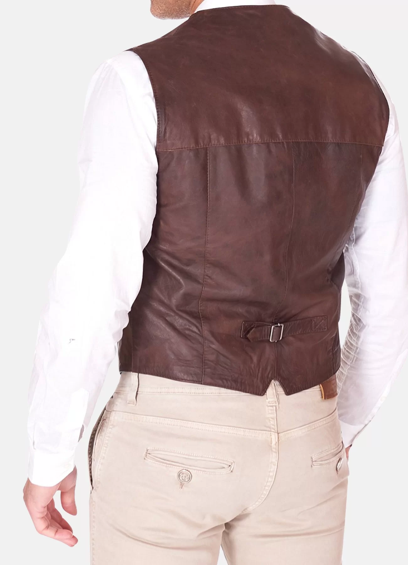 Mens-Vintage-espresso-color-Real-Leather-Vest