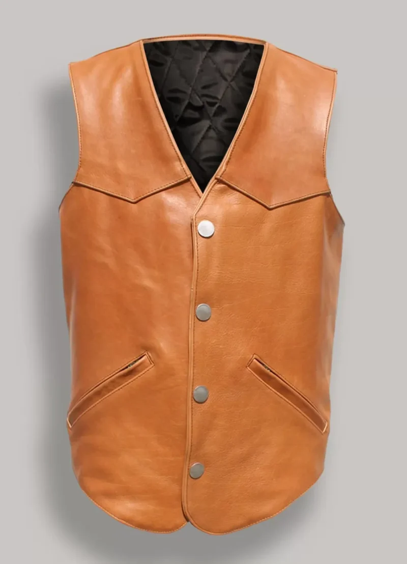 Mens-Western-Style-Camel-Brown-Cowboy-Leather-Vest