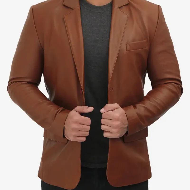 Mens-casual-brown-leather-blazer-and-Leather-sport-coat