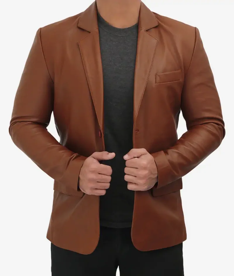 Mens-casual-brown-leather-blazer-and-Leather-sport-coat