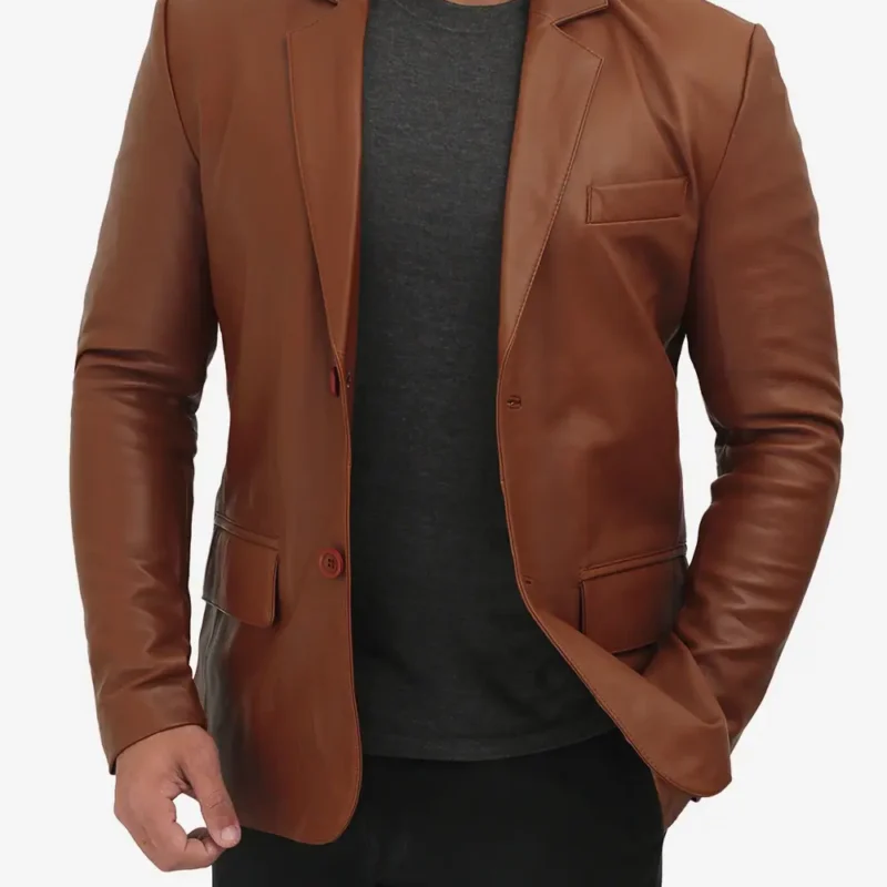 Menss-Casual-Brown-Leather-Blazer-and-Leather-sport-coat-1