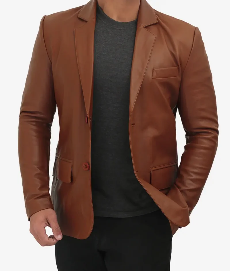 Menss-Casual-Brown-Leather-Blazer-and-Leather-sport-coat-1