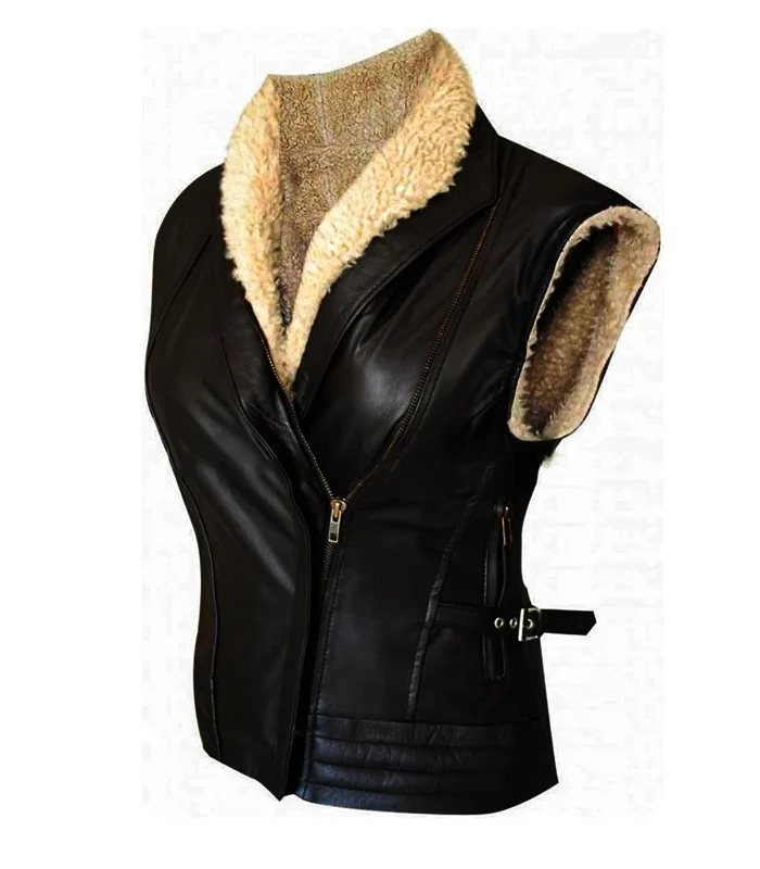 Order Andrea Laurie Holden The Walking Dead Brown Leather Vest