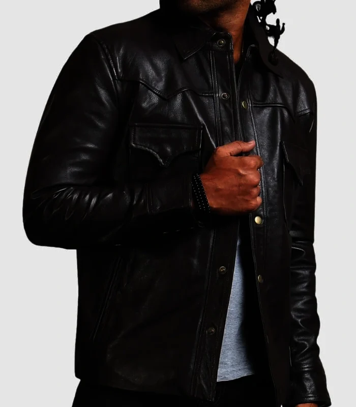 Order Governor The Walking Dead Black Leather Jacket