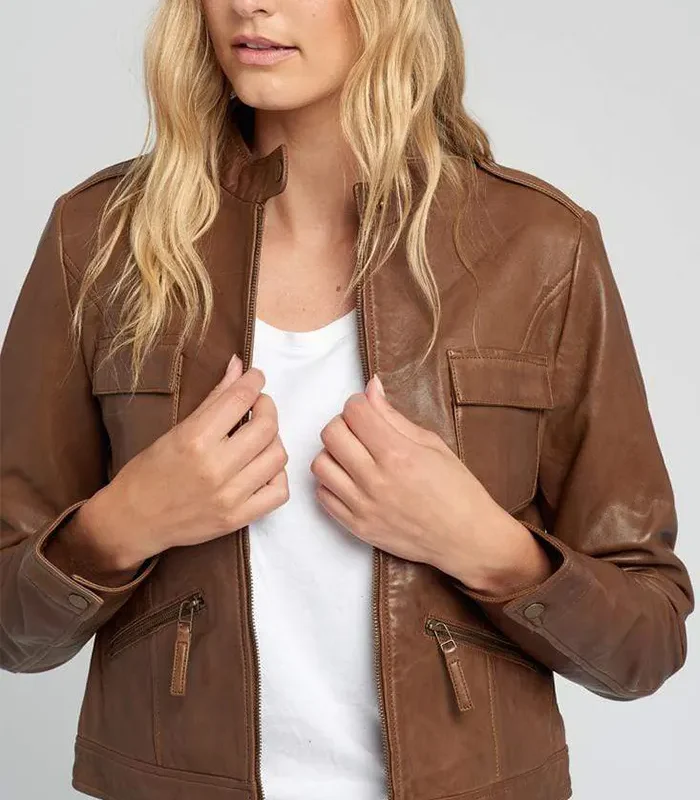 Womens Brown Leather Jackets