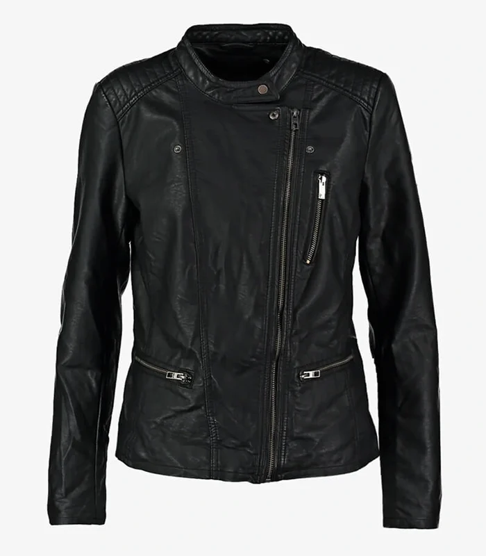 Order Onlco Real Lambskin Womens Black Biker Leather Jacket