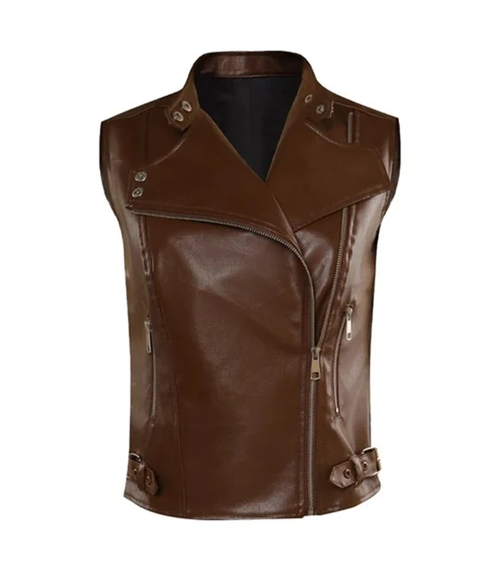 Order The Walking Dead Maggie Rhee Dead City Brown Leather Vest