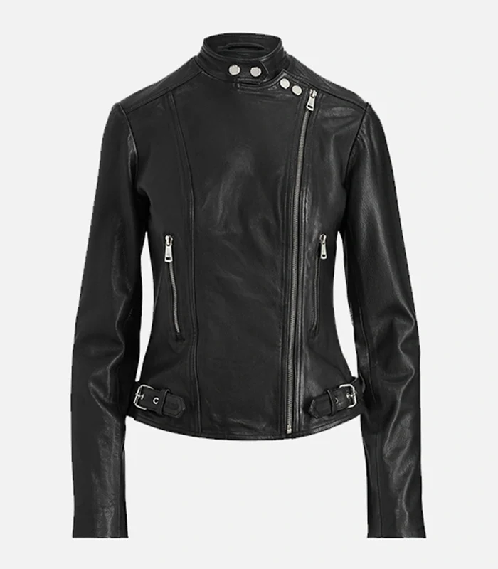 Order Womens Style Classic Biker Black Leather Jacket