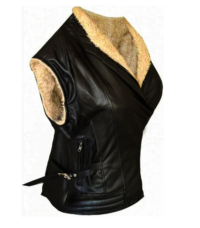 Purchase Andrea Laurie Holden The Walking Dead Brown Leather Vest