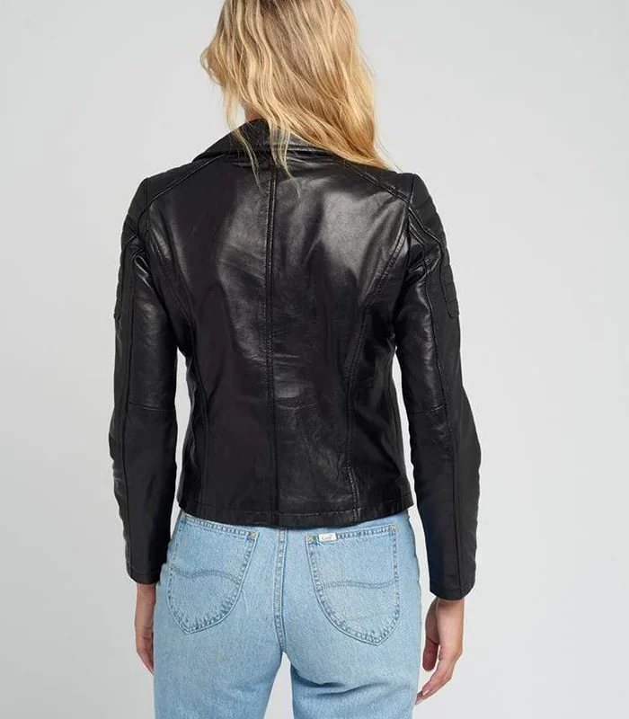 Purchase Liza Biker Black Leather Jacket