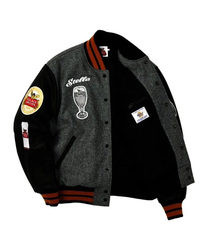 Purchase Palace Grey & Black x Stella Artois Stadium Varsity Jacket