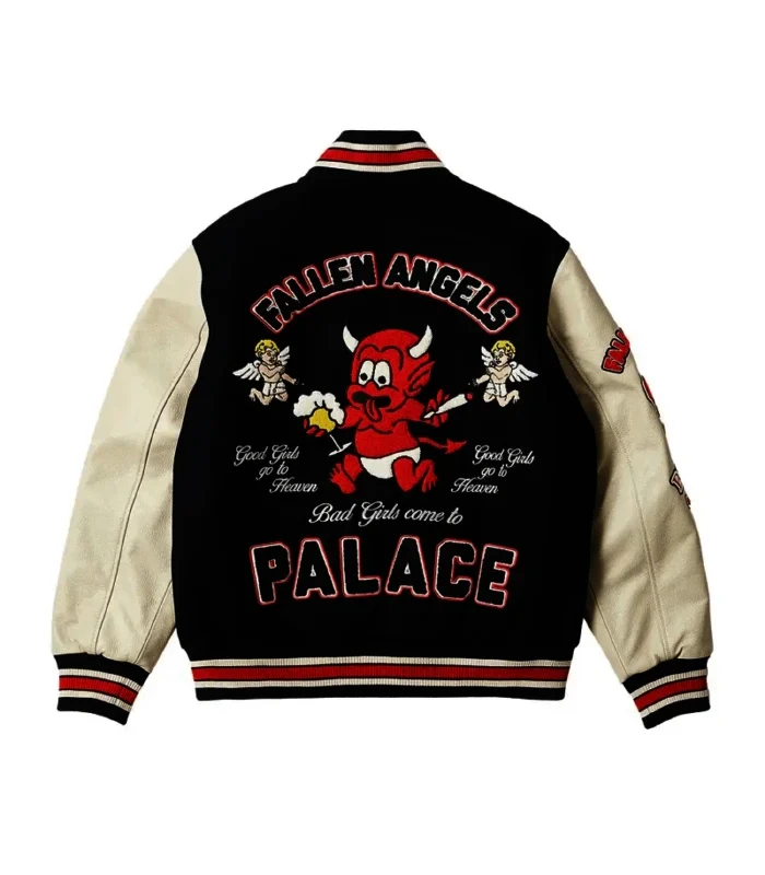 Purchase Palace Navy & Off White Fallen Angels Varsity Jacket