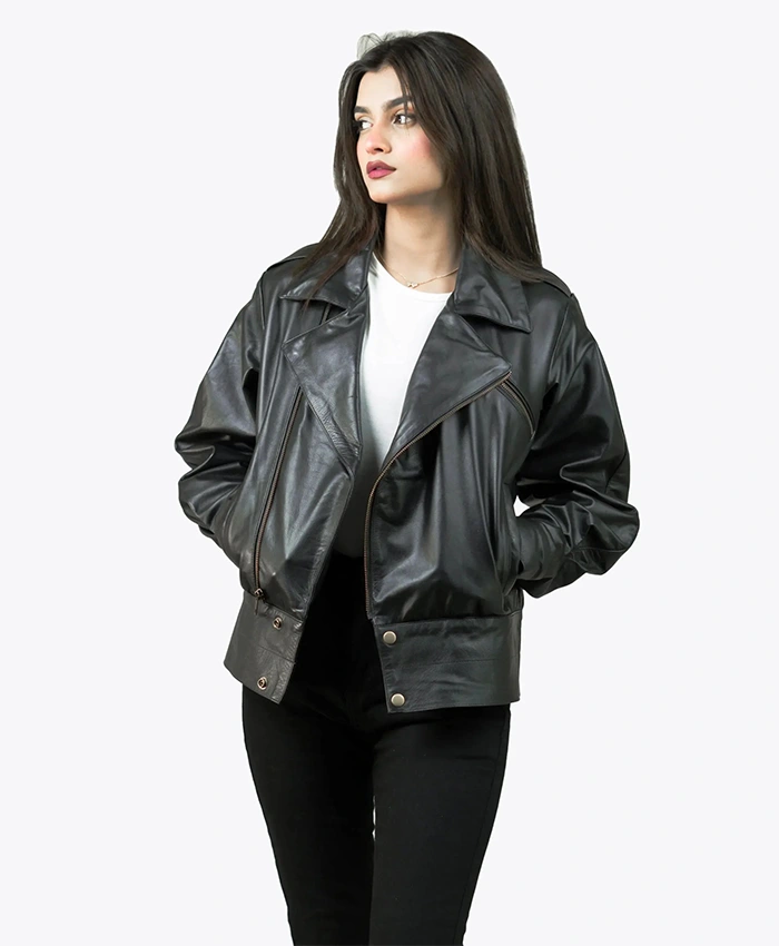 Purchase Women’s Black Biker Leather Jacket