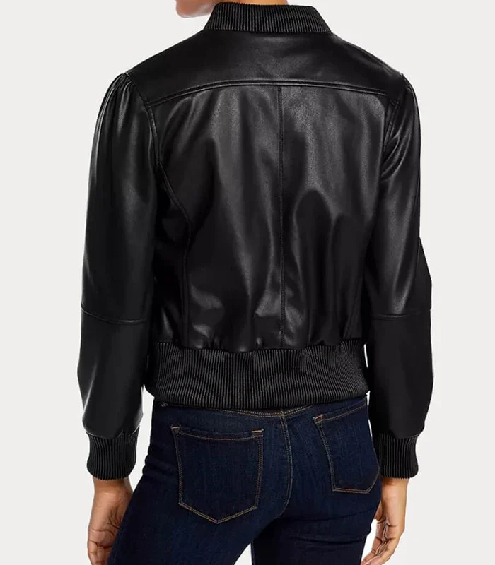 Purchase Womens Bomber Black Faux Leather Jacket