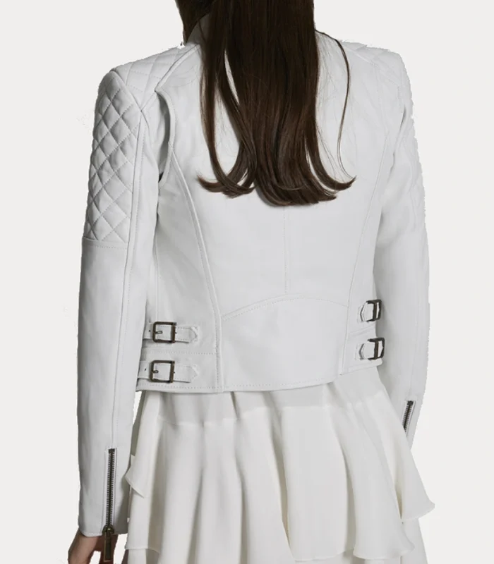 Purchase Womens Kiodo White Quilted Leather Jacket