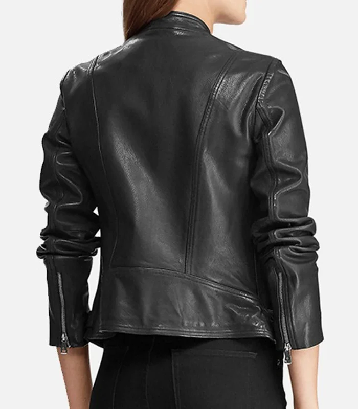 Purchase Womens Style Classic Biker Black Leather Jacket