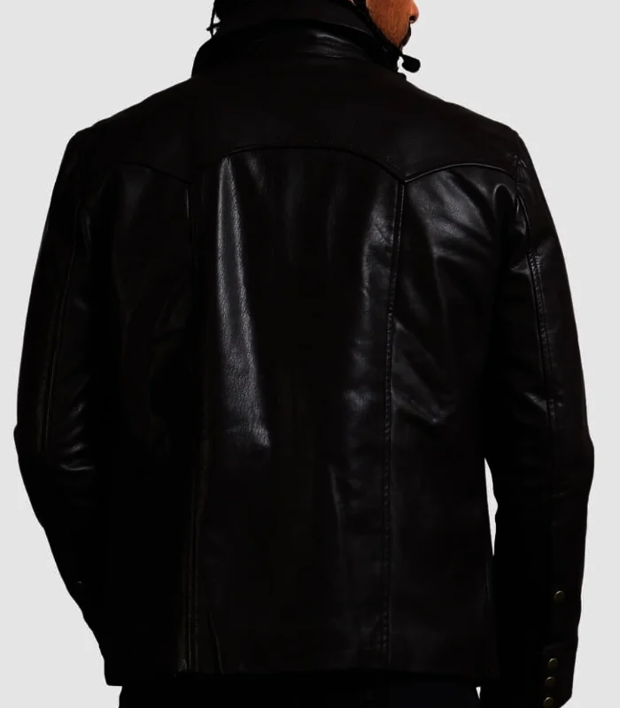 Shop Governor The Walking Dead Black Leather Jacket