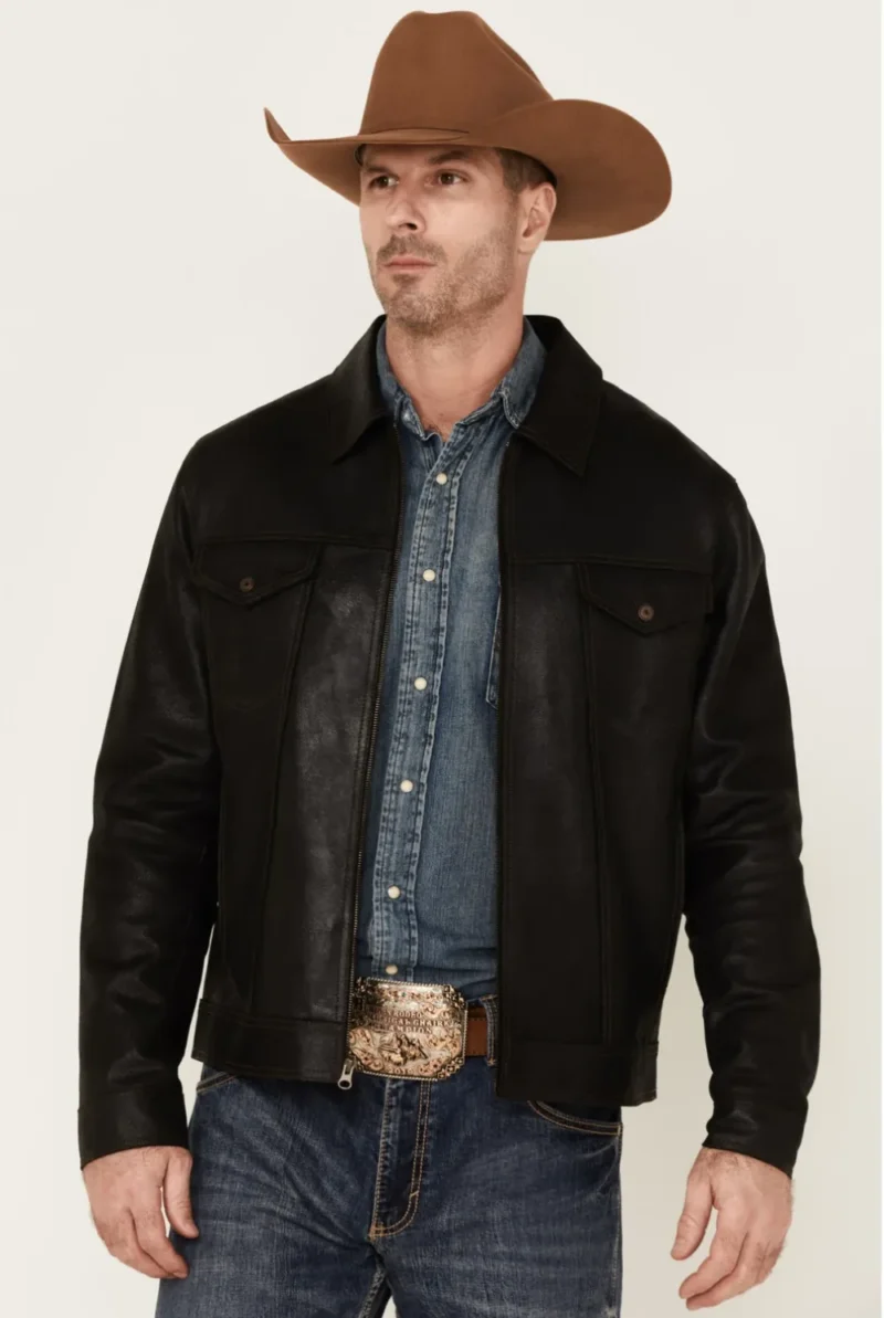 Solid-Black-Trucker-Leather-Jacket-n