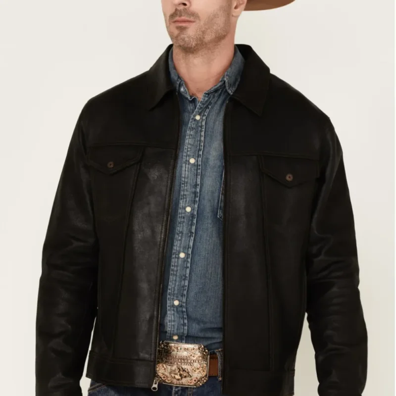 Solid-Black-Trucker-Leather-Jacket-n