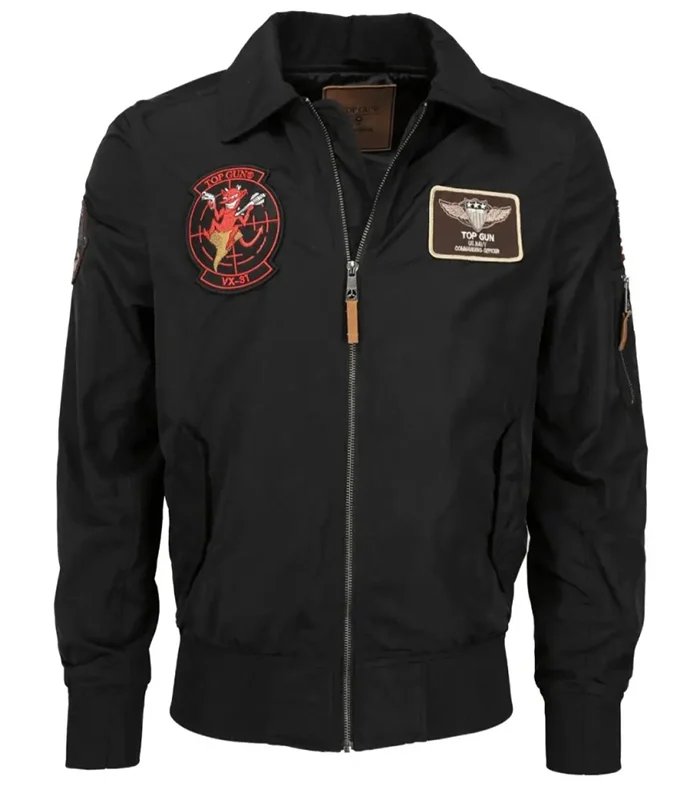 Top Gun Flight Black Cotton Jacket