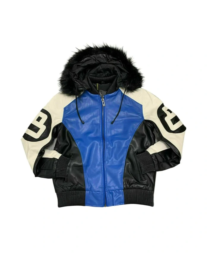 8 Ball Robert Phillipe Blue Jacket with Fur Hood