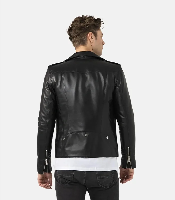 Buy Men's Black Biker Leather Jacket