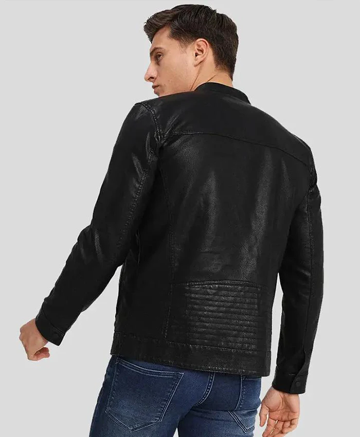 Buy Men's Black Motorcycle Leather Jacket