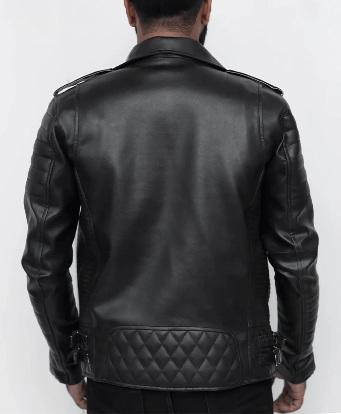 Buy Men's Black Quilted Leather Jacket