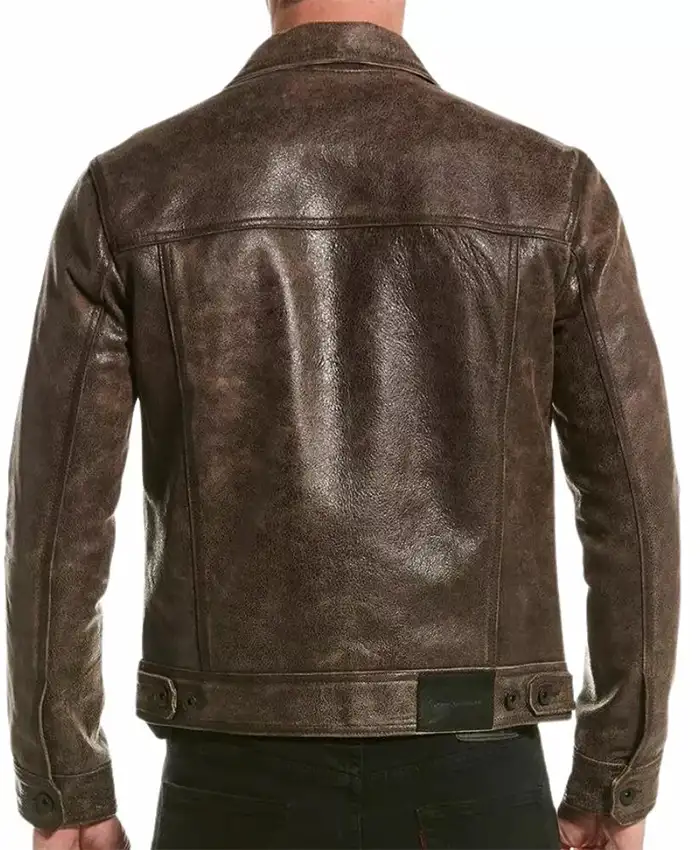 Buy Men's Brown Trucker Biker Leather Jacket