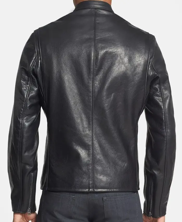 Buy Men's Cafe Racer Black Leather Jacket