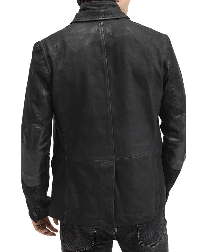 Buy Mens Mate Black Goatskin Leather Jacket