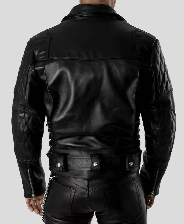 Buy Men's Quilted Cowhide Bikers Jacket