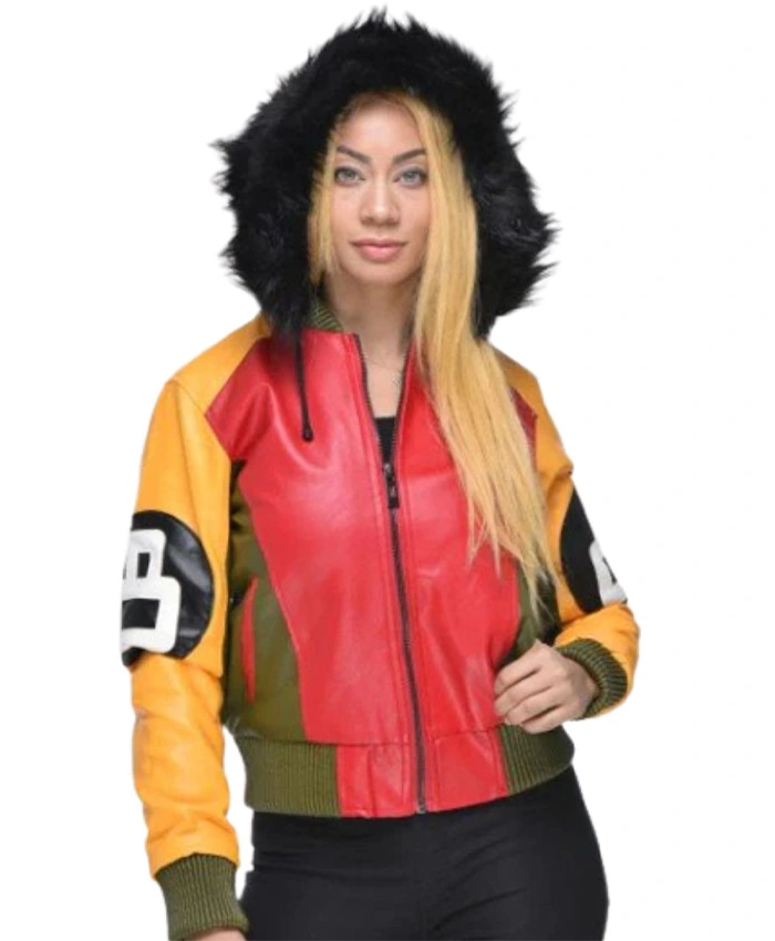 Buy Womens 8 Ball Bomber Leather Jacket