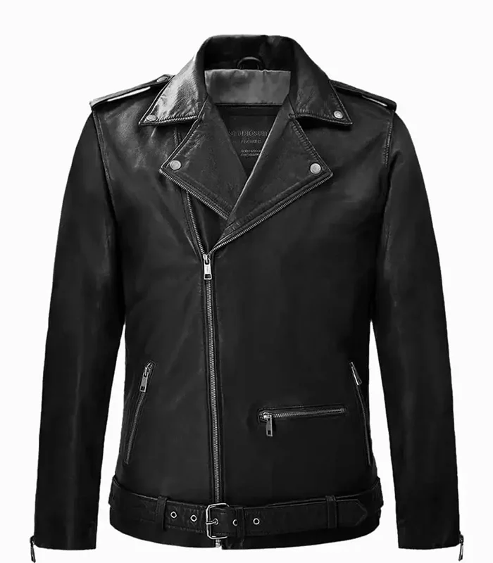 Mens Black Rider Leather Jacket