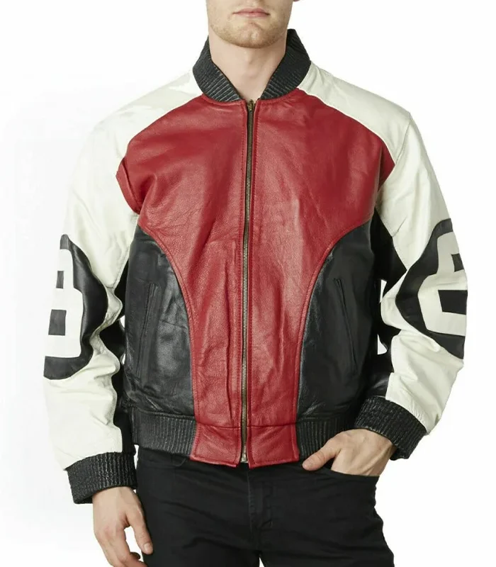 Mens Red Genuine 8 Ball Jacket