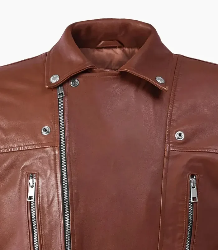 Order Mens Canyon Brown Biker Leather Jacket